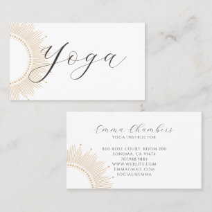 Tarjeta De Visita Ilustración de instructora de yoga minimalista en