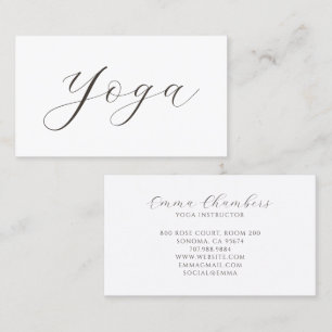 Tarjeta De Visita Ilustración de instructora de yoga minimalista en 