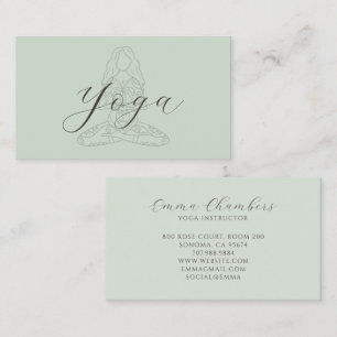 Tarjeta De Visita Ilustración de instructora de yoga minimalista en