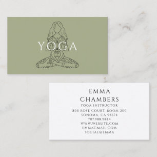 Tarjeta De Visita Ilustración de instructora de yoga minimalista en