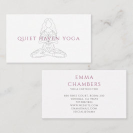 Tarjeta De Visita Ilustración de instructora de yoga minimalista en