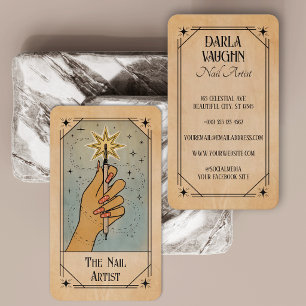Tarjeta De Visita Ilustración de la carta del tarot del artista de u