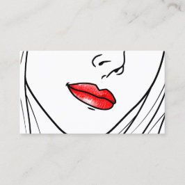Tarjeta De Visita Ilustracion de lápiz labial rojo