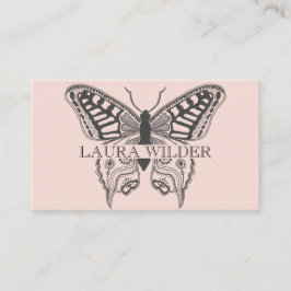 Tarjeta De Visita Ilustracion de mariposa personalizada Rubor Pink