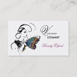 Tarjeta De Visita Ilustracion de moda Belleza Mariposa de negocios