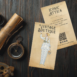 Tarjeta De Visita Ilustracion de moda retro