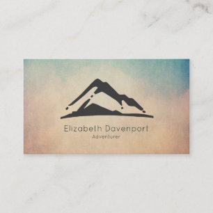 Tarjeta De Visita Ilustracion de montaña en negro