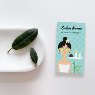Tarjeta De Visita Ilustración de mujer de spa linda - Spa y salón de