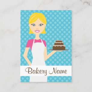 Tarjeta De Visita Ilustración de mujer panadera rubia linda