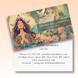 Tarjeta De Visita Ilustración de mujer sanadora de energía Reiki Esp