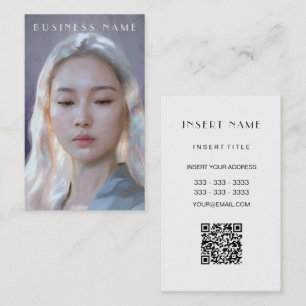 Tarjeta De Visita Ilustración de mujer serena y hermosa