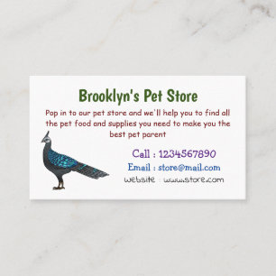 Tarjeta De Visita Ilustracion de pájaro faisán palawan personalizado