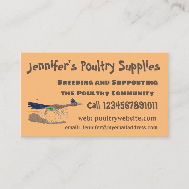 Tarjeta De Visita Ilustracion de pájaro personalizado de pista diver (Anverso)