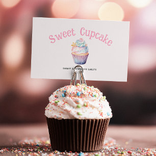 Tarjeta De Visita Ilustración de Panadería de Cupcakes Dulces de Col