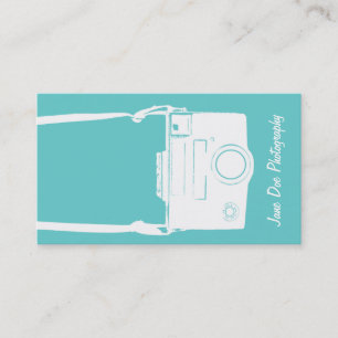 Tarjeta De Visita Ilustracion de película fotográfica retro azul de 