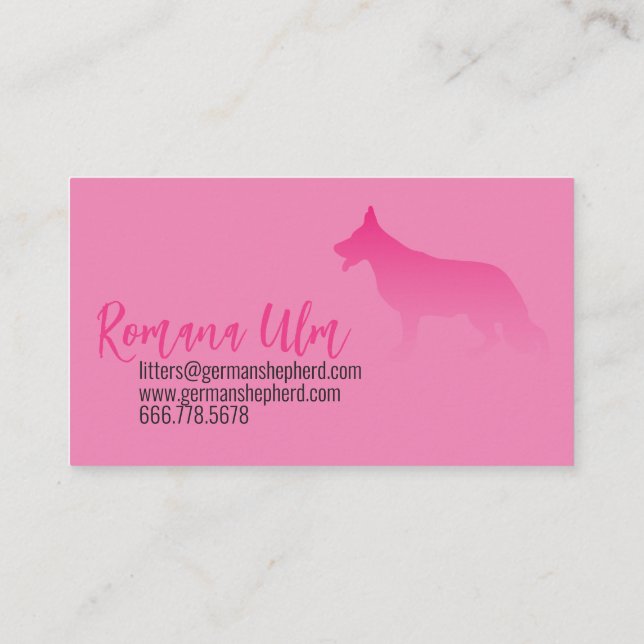 Tarjeta De Visita Ilustracion de perro pastor negro (Reverso)