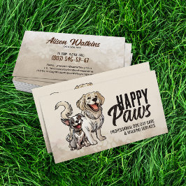Tarjeta De Visita Ilustracion de perros felices