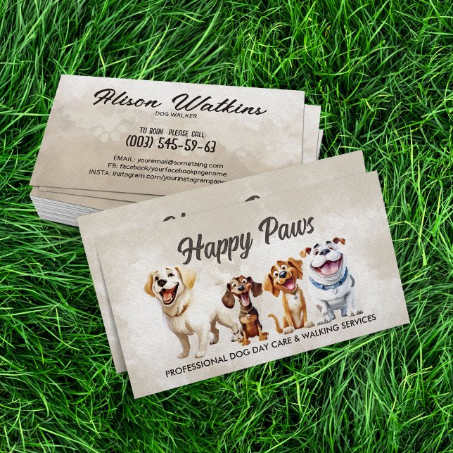 Tarjeta De Visita Ilustracion de perros felices (Subido por el creador)