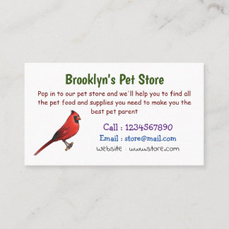 Tarjeta De Visita Ilustracion de personalizado de aves cardinales de
