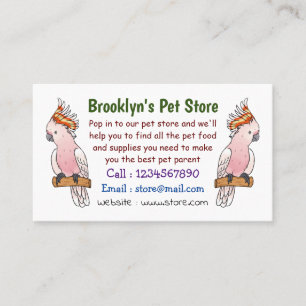 Tarjeta De Visita Ilustracion de personalizado de aves de la cacatúa