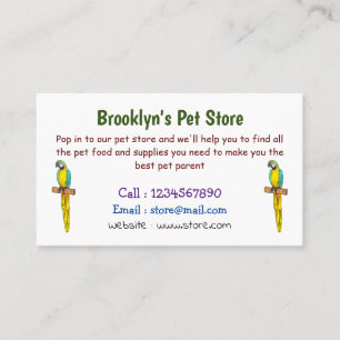 Tarjeta De Visita Ilustracion de personalizado de aves de macao azul