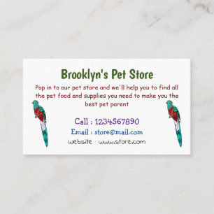 Tarjeta De Visita Ilustracion de personalizado de aves quetzales res