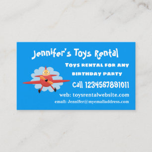 Tarjeta De Visita Ilustracion de personalizado de avión rojo que vue