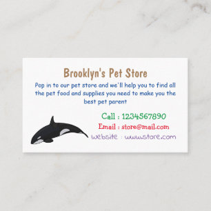 Tarjeta De Visita Ilustracion de personalizado de ballenas asesina