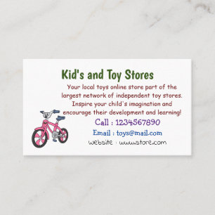 Tarjeta De Visita Ilustracion de personalizado de bicicleta de niños