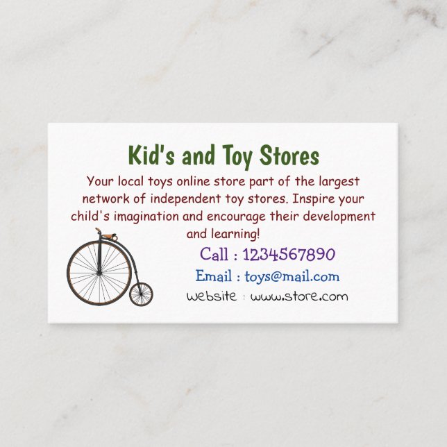 Tarjeta De Visita Ilustracion de personalizado de bicicletas de alta (Anverso)