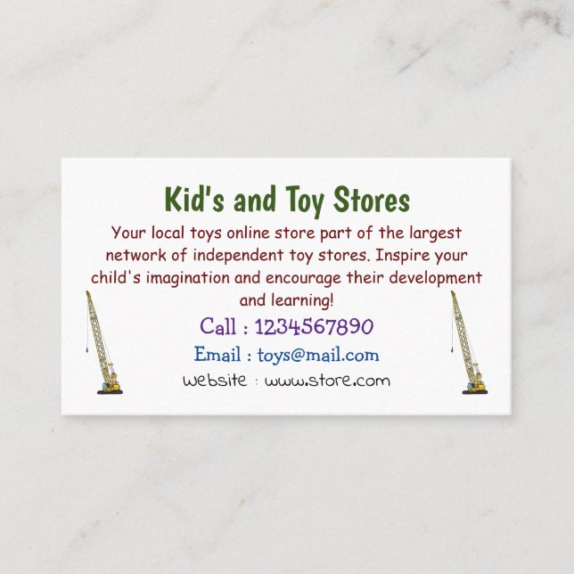 Tarjeta De Visita Ilustracion de personalizado de excavadora Draglin (Anverso)