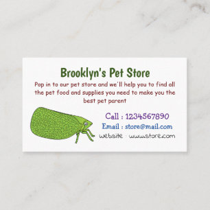 Tarjeta De Visita Ilustracion de personalizado de insectos de hoja v