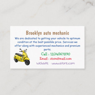 Tarjeta De Visita Ilustracion de personalizado de motocicleta con ci