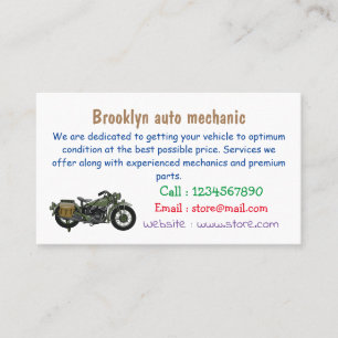 Tarjeta De Visita Ilustracion de personalizado de motocicleta de cru