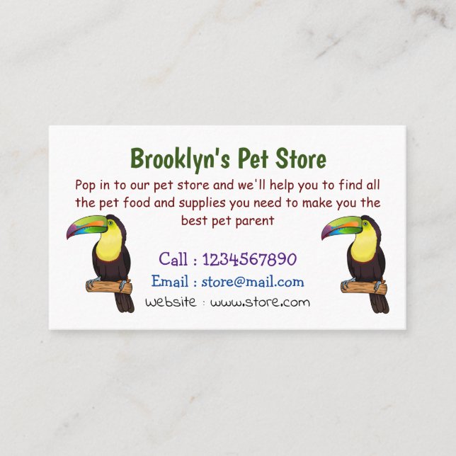 Tarjeta De Visita Ilustracion de personalizado de pájaros toscanos c (Anverso)