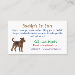 Tarjeta De Visita Ilustracion de personalizado de perro Airedale ter