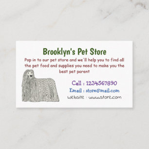 Tarjeta De Visita Ilustracion de personalizado de perro de Komondor