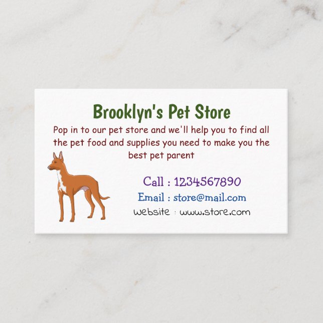 Tarjeta De Visita Ilustracion de personalizado de perro perrito (Anverso)