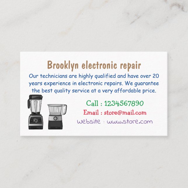 Tarjeta De Visita Ilustracion de personalizado de procesador y mezcl (Anverso)