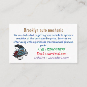Tarjeta De Visita Ilustracion de personalizado de rickshaw en bicicl