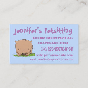 Tarjeta De Visita Ilustracion de personalizado de wombat para bebé l