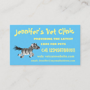 Tarjeta De Visita Ilustracion de personalizado de zebra graciosa
