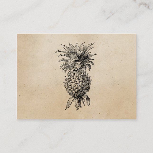 Tarjeta De Visita Ilustracion de piña de la década de 1800 (Anverso)