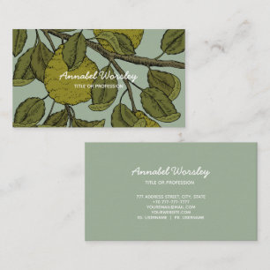 Tarjeta De Visita Ilustracion de ramas de Bergamot