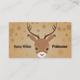 Tarjeta De Visita ilustracion de renos sobre fondo marrón
