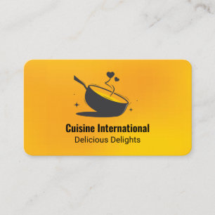 Tarjeta De Visita Ilustración de sartén   Culinario   Restaurante