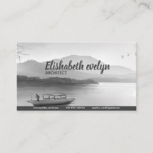 Tarjeta De Visita Ilustracion de tinta de estilo retro