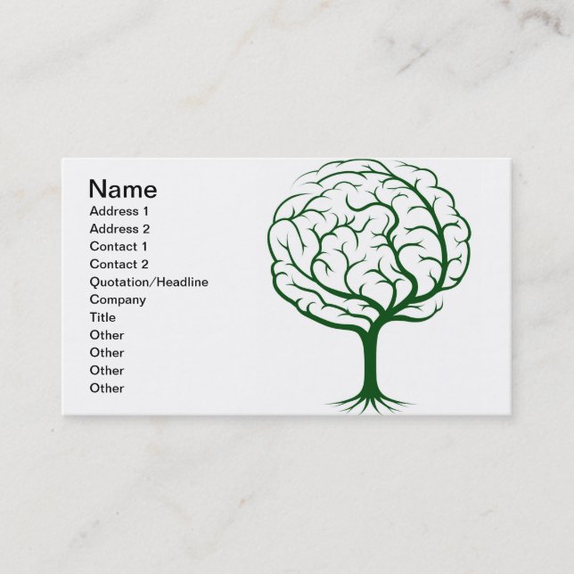 Tarjeta De Visita Ilustracion del árbol del cerebro (Anverso)