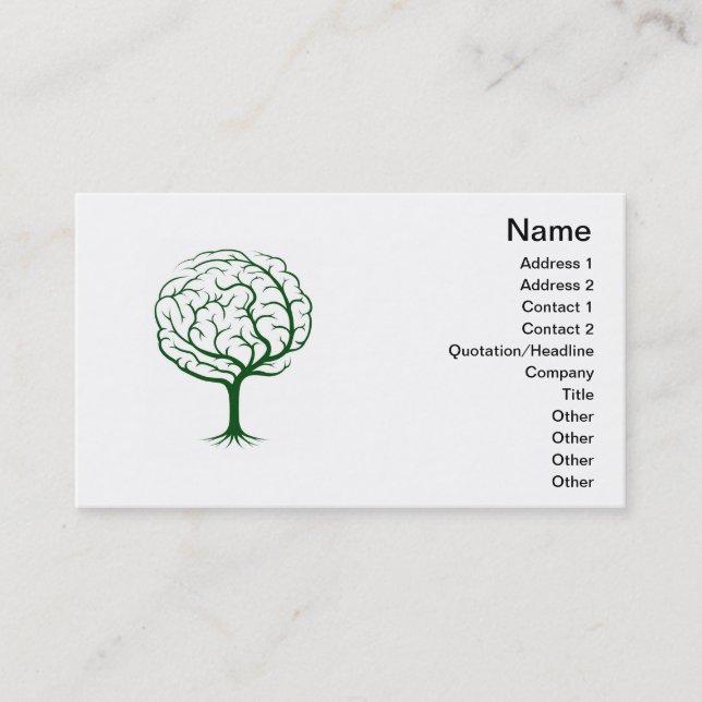 Tarjeta De Visita Ilustracion del árbol del cerebro (Anverso)