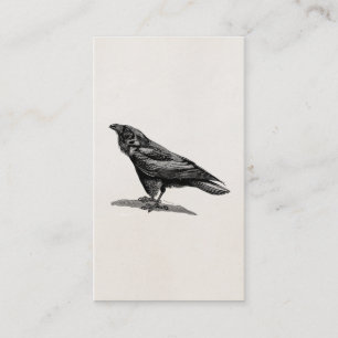 Tarjeta De Visita Ilustracion del pájaro del mirlo de cuervo del